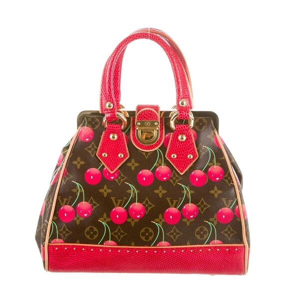Louis Vuitton Cherry bag Monogram Cerises Lizard Sac Fermoir MM Murakami Exotic - Picture 16 of 16